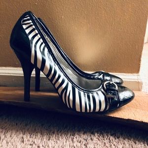 Buckled Toe Zebra Stilletto